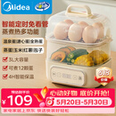 美的（Midea）煮蛋器蒸蛋器双层家用迷你小蒸锅 早餐鸡蛋羹自动断电防干烧便携式家用MZ-ZDE2015D
