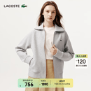 LACOSTE法国鳄鱼女装休闲百搭潮流简约拉链翻领卫衣外套|SF2961 CCA/灰色 S 36/160