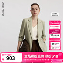 朗姿【Basic衣橱】律师系列气质职业通勤时尚百搭西装西服上衣 卡其绿色 L