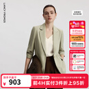 朗姿【Basic衣橱】律师系列气质职业通勤时尚百搭西装西服上衣 卡其绿色 L