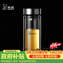 希诺双层玻璃杯男家用商务办公泡茶杯子过滤车载水杯XN-9302 345mL