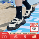 斐乐（FILA）FUSION斐乐玛丽珍凉鞋女鞋凉拖魔术贴海螺沙滩鞋 微白/黑-WB 37.5