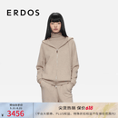 ERDOS【初绒】秋冬带帽休闲双拉链百搭日常女开衫羊绒衫 浅驼 M 165/84A