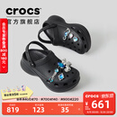 卡骆驰（CROCS）檀健次同款复古小鲸鱼洞洞鞋时尚厚底洞洞鞋花园鞋206302 黑色-001(含智必星) 36 /37(230mm)