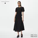 优衣库抽褶裙女装合作款488089 09 黑色 M