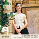 珂莱蒂尔白色短袖蕾丝上衣女设计感小众法式精致小衫2026夏季新款 本白色 M
