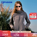 FILA FUSION斐乐潮牌新机绿套装梭织外套女2026春新款休闲连帽上衣 默魅灰-DY M 165/84A/M