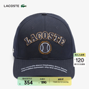 LACOSTE法国鳄鱼男女同款可调节帽围远峰蓝网球字母鸭舌帽棒球帽|RK6044 HDE/远峰蓝 L