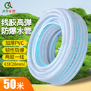 齐鲁安然水管软管洗车浇花耐磨pvc塑料管防冻管6分20mm透明蛇皮网管50米