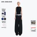 ANN ANDELMAN【王玉雯同款】官方直营 牛仔腰头拼接西裤直筒长裤 黑色 XS