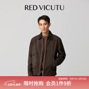 威可多（VICUTU）男士皮衣时尚经典精致百搭商务差旅通勤牛皮绒面革机车服 咖色 2XL 185/100A