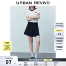 UR2026夏季新款女装休闲简约宽松廓形拉链棉质短裤UYY660043+ 墨蓝 M