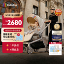 bebebus艺术家婴儿车推车可坐可躺新生儿宝宝轻便折叠双向高景观 香槟金