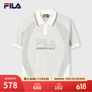 FILA 斐乐官方女子编织衫2026夏季新款时尚休闲舒适短袖POLO上衣 云菇白-WT M 165/84A/M
