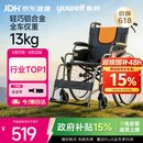 鱼跃 (yuwell)手动轮椅车H062折叠老人轻便免充气铝合金旅行手推代步