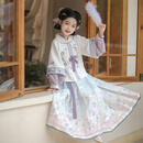 旗铂汉服女童春秋新款幼儿园儿童古风国风明制演出套装 秋月 130