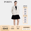 PORTS宝姿商场同款秋季新款女装奶白色环保皮草短大衣SD9U001QZW018 奶白色-5 L