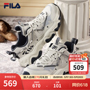 斐乐（FILA）官方男鞋老爹鞋运动鞋猫爪鞋5代复古休闲鞋 银绿色/高调灰-SH 43