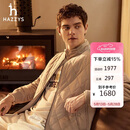 哈吉斯（HAZZYS）男装外套菱形格轻薄棉服ASSZU0BDX17 米色BI 175/96A48