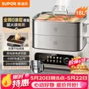 苏泊尔（SUPOR）电蒸锅 家用多功能炖蒸煮一体电热锅 0涂层不锈钢蒸屉 电煮锅 18L【升级款】 ZN30FC669