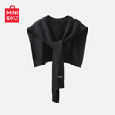 名创优品（MINISO）男士披肩外搭薄款办公室空调防吹护肩颈针织小坎肩夏叠穿加大码 黑色【百搭配饰】