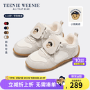 Teenie Weenie小熊童鞋加绒鞋子宝宝鞋2025冬季新款儿童运动鞋防滑耐磨保暖鞋子 TW5905007米色 32