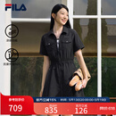 斐乐 斐乐官方女装梭织工装连衣裙夏季时尚凉感防晒收腰裙子 正黑色-BK L 170/88A/L