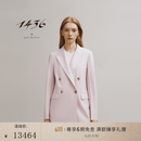 1436精纺双面弹力羊绒呢女士经典双排扣西服 丁香紫 155/80A/S