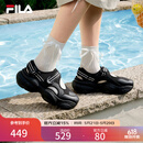 FILA贝果凉鞋|斐乐运动凉鞋女鞋2026夏新款透气厚底沙滩鞋运动鞋 黑/标准白-BC 38