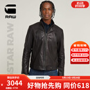 G-STAR RAW年春季男士皮衣外套美式机车全粒羊皮柔软舒适夹克D26109 黑色 M