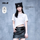 MLB短袖男女情侣同款T恤休闲运动纯色圆领短t26新3ATSB0163-50WHS-M