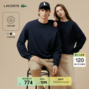 LACOSTE法国鳄鱼男女同款百搭宽松落肩休闲简约长袖圆领卫衣|SH7745 166/藏青色 M