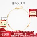 IL&CO尤珂 黄18K金坦桑石手链红宝石碧玺镶嵌多色宝石手饰时尚珠宝 五色宝石约 2.6克拉