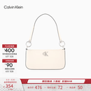 Calvin Klein【520礼物】腋下包休闲通勤包包字母拉链CK女包单肩法棍包 DH3237-5FZ-杏仁黄 OS