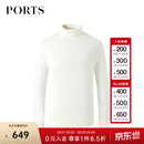 PORTS宝姿男装秋冬新款休闲半高领修身针织衫毛衣ML9K016LKF035 WHITE M