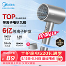 美的（Midea）6亿等离子护发电吹风 家用负离子护发吹风筒 1800W大功率快干吹风机 FJ308银 国家补贴 生日礼物