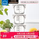 乐扣乐扣（LOCK&LOCK）婴儿辅食盒宝宝耐热玻璃辅食碗可冷冻储存保鲜盒 暖灰圆形230ML*3