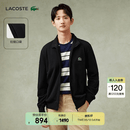 LACOSTE法国鳄鱼男装26春夏新款简约翻领拉链卫衣外套|SH0846 031/黑色 L 5