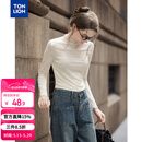 唐狮（TonLion）2026春秋新款打底衫女可外穿半高领净色肌理针织打底衫高级感内搭