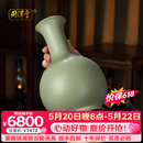 周泽堂 粉青汝窑 景德镇陶瓷手工摆件茶宠开片可养 汝瓷礼盒装茶具配件 涵仰盘口瓶 顺丰包邮