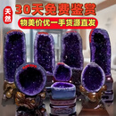 晶侬天然紫水晶洞摆件巴西紫晶洞原矿切割打磨客厅办公室店铺开业送礼 紫晶洞裸40厘米（配底座和证书）