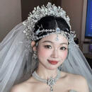 水晶华丽水钻皇冠额链头饰新娘结婚公主发饰2026新款 皇冠