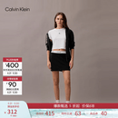 Calvin Klein运动夏季女士提花腰边美式潮流ck辣妹户外运动网球裙短裤裙裤 UB1-太空黑 S