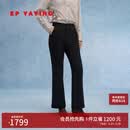 EP雅莹羽绒裤女外穿 温暖轻盈显瘦加厚裤子微喇裤 商场同款Y607A 黑色 M