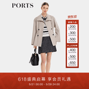 PORTS宝姿女装2026春夏新款风衣LU8T009MWC051 沙丘杏色 XS （2）