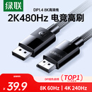 绿联DP线1.4版 8K高清4K240/2K480HzDisplayPort适用电脑显卡接显示器视频连接线1.5米兼容DP1.2 25954
