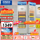 星星（XINGX）316L立式玻璃门单门展示柜银灰色饮料陈列柜商用冷藏保鲜一级能效冰箱 LSC-316C 以旧换新价保618