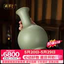 周泽堂 粉青汝窑 景德镇陶瓷手工摆件茶宠开片可养 汝瓷礼盒装茶具配件 涵仰盘口瓶 顺丰包邮