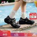 FILA贝果凉鞋|斐乐运动凉鞋女鞋2026夏新款透气厚底沙滩鞋运动鞋 黑/标准白-BC 39