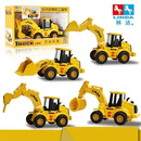 林达工程车玩具惯性会讲故事的挖掘机推土机铲车抓木机钻头机儿童玩具 惯性4只工程车/带展示盒